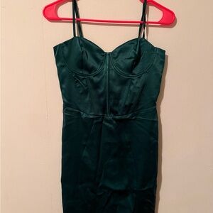 Forever 21 Emerald Satin Dress